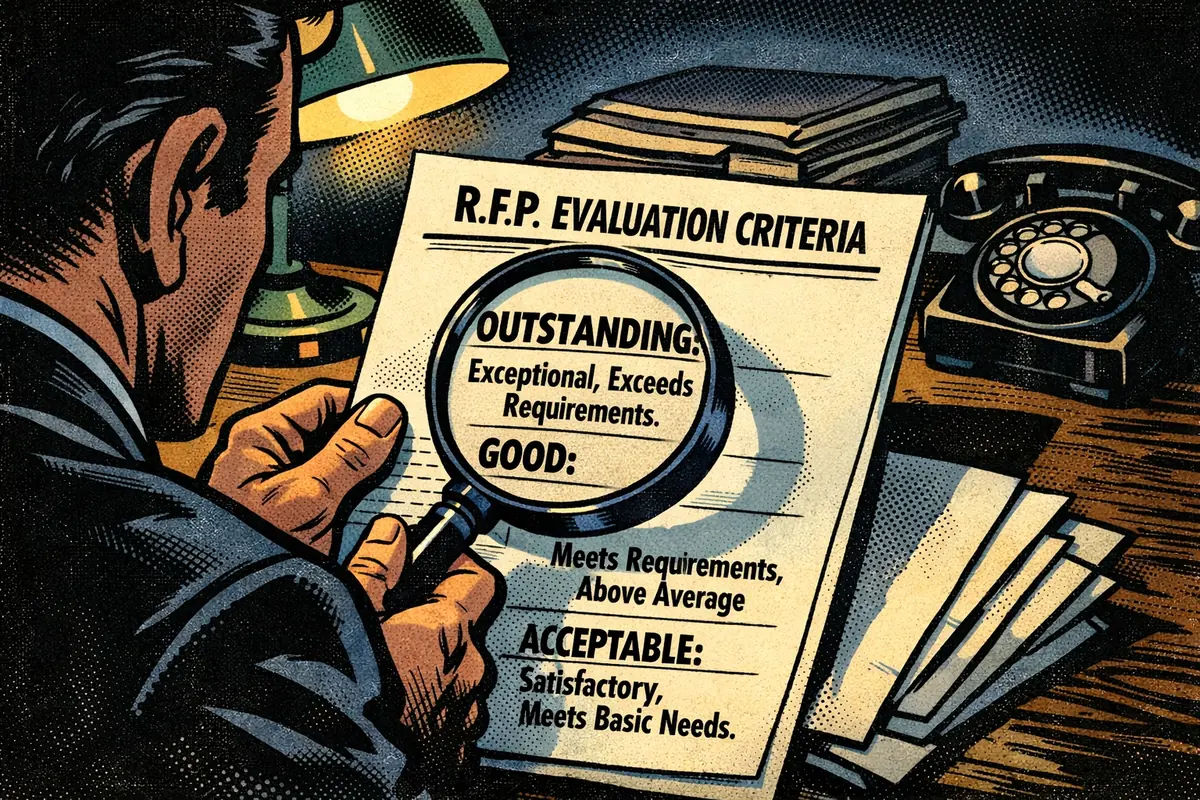 Reviewing Section M adjectival rating definitions in government RFP